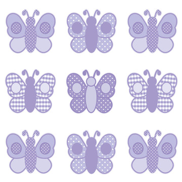 蝴蝶；格子和Polka Dots