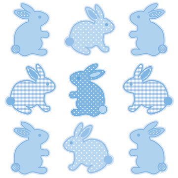 小兔子；格子；Polka Dots