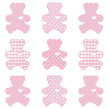 Teddy Bears；格子和Polka Dots
