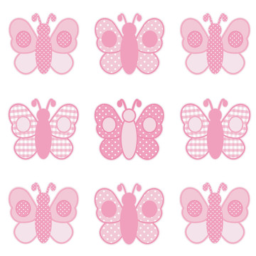 蝴蝶；格子和Polka Dots