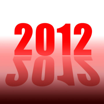 帶反射和剪切路徑的紅色新年2012