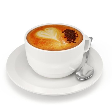 帶湯匙的3D咖啡杯