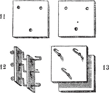 Fig. 11；12；13。紡紗機(jī)馬毛復(fù)古雕刻。