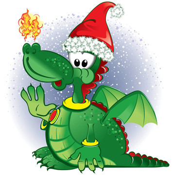 綠逗龍戴Santa