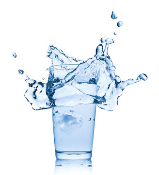 水濺在玻璃