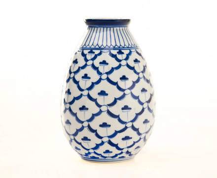 藍White Pottery Vase