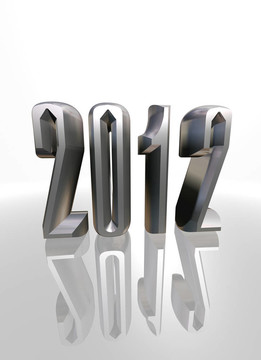 在金屬質(zhì)感的正面視圖2012新年