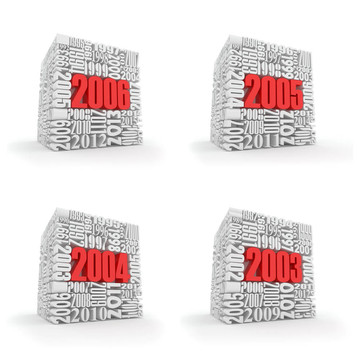 新的一年2006；2005；2004；2003。