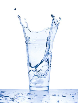 水濺在玻璃