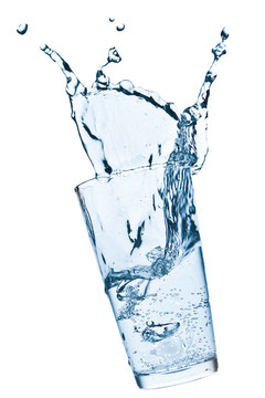 水濺在玻璃