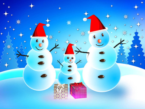 在幸福的圣誕節(jié)雪人。