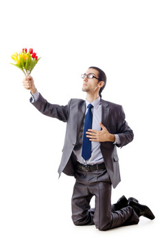 商人獻郁金香花