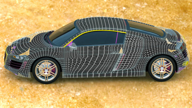 3D汽車導(dǎo)線模型白背景