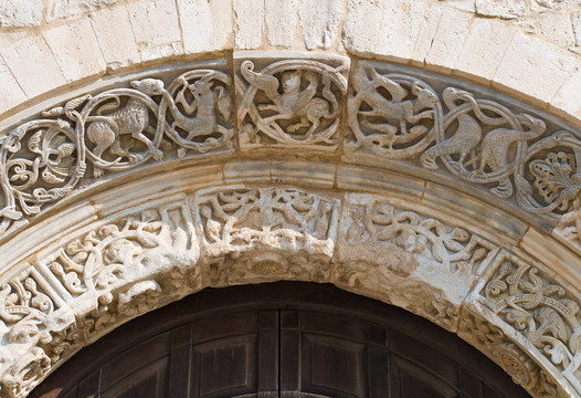 大教堂的門。Trani。Apulia。