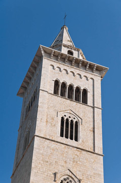 大教堂的鐘樓。Trani。Apulia。