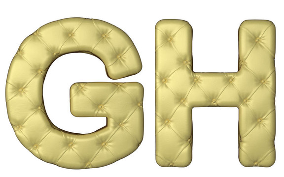 豪華米色皮革字體G字母