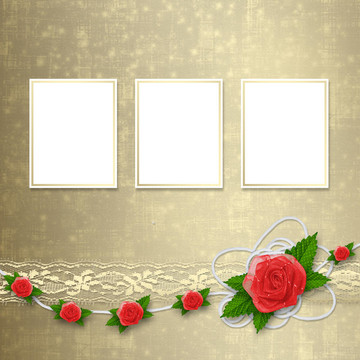 邀請或祝賀與扣眼花邊卡
