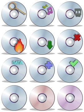 CD和DVD圖標(biāo)集