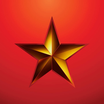 紅金色星星的插圖。