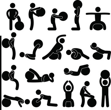 男子健身房健身球訓練