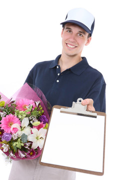 男人送花