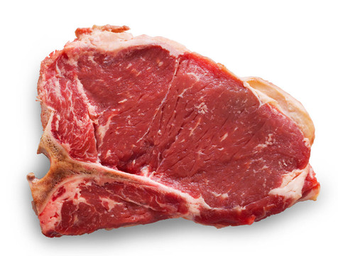 牛排切牛肉白色隔離