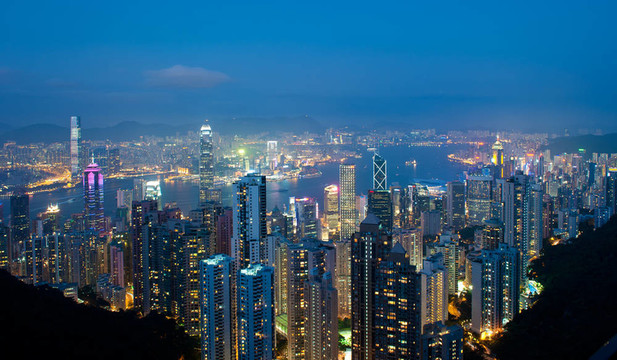 香港的夜晚；從太平山頂觀