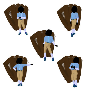 青少年棒球運動員插畫