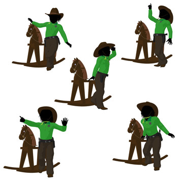 青少年牛仔插畫