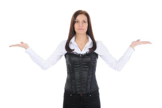女人看著她張開的手掌。