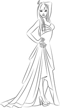 美麗新娘插畫