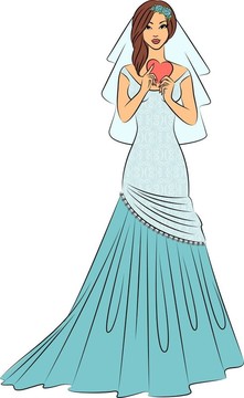 美麗新娘插畫
