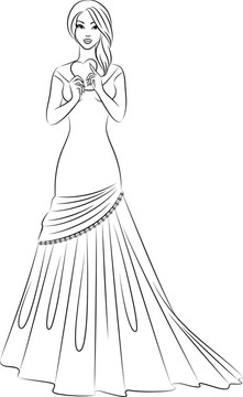 美麗新娘插畫