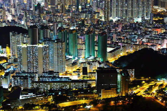 香港市中心的夜晚