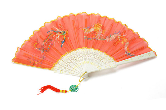 紅色中國(guó)傳統(tǒng)折扇