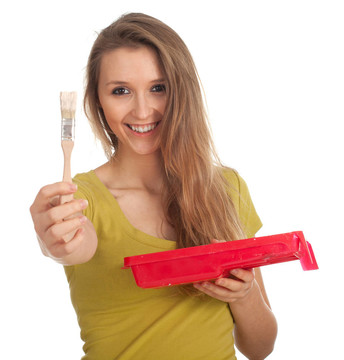 留著金發(fā)的女畫家