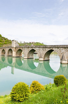 在德里納河大橋；Visegrad；Bosnia和Hercegovina