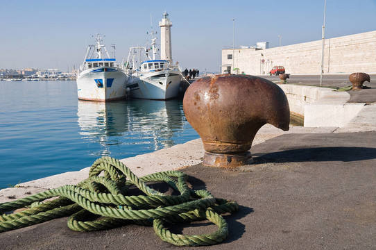 莫爾費(fèi)塔海港觀。Apulia。
