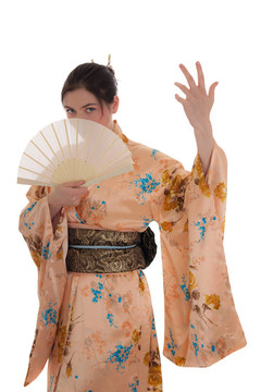 在和服的女孩
