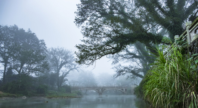 鄉(xiāng)村晨霧 建甌小松湖頭