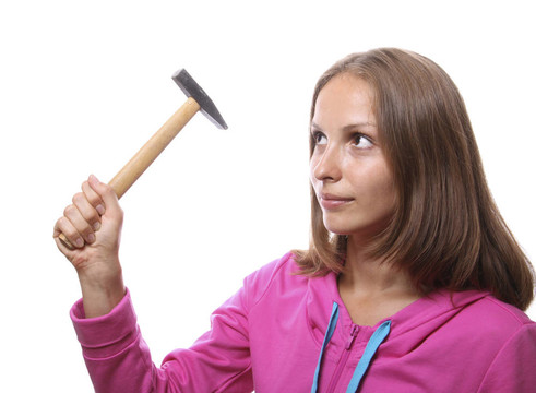 女人用錘