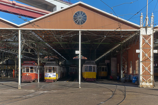 經(jīng)典電車倉庫在Lisbon市