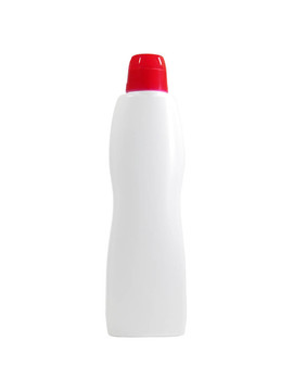 帶紅帽子的白色塑料瓶