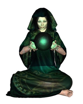 女性神秘主義者與Crystal Ball