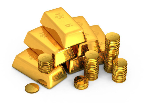 三維金條和硬幣