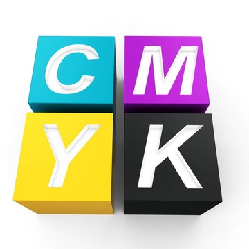 3D立方體的CMYK油墨