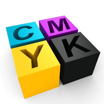 3D立方體的CMYK油墨