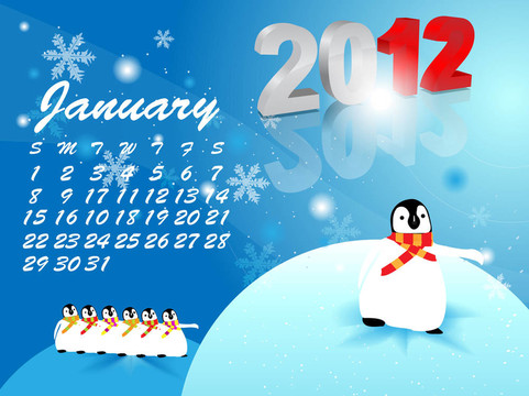 2012一月日歷