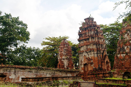 在Wat chaiwattanaram寺塔；Ayutthaya；泰國(guó)