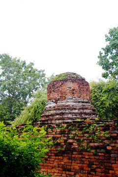在Wat chaiwattanaram寺塔；Ayutthaya；泰國(guó)